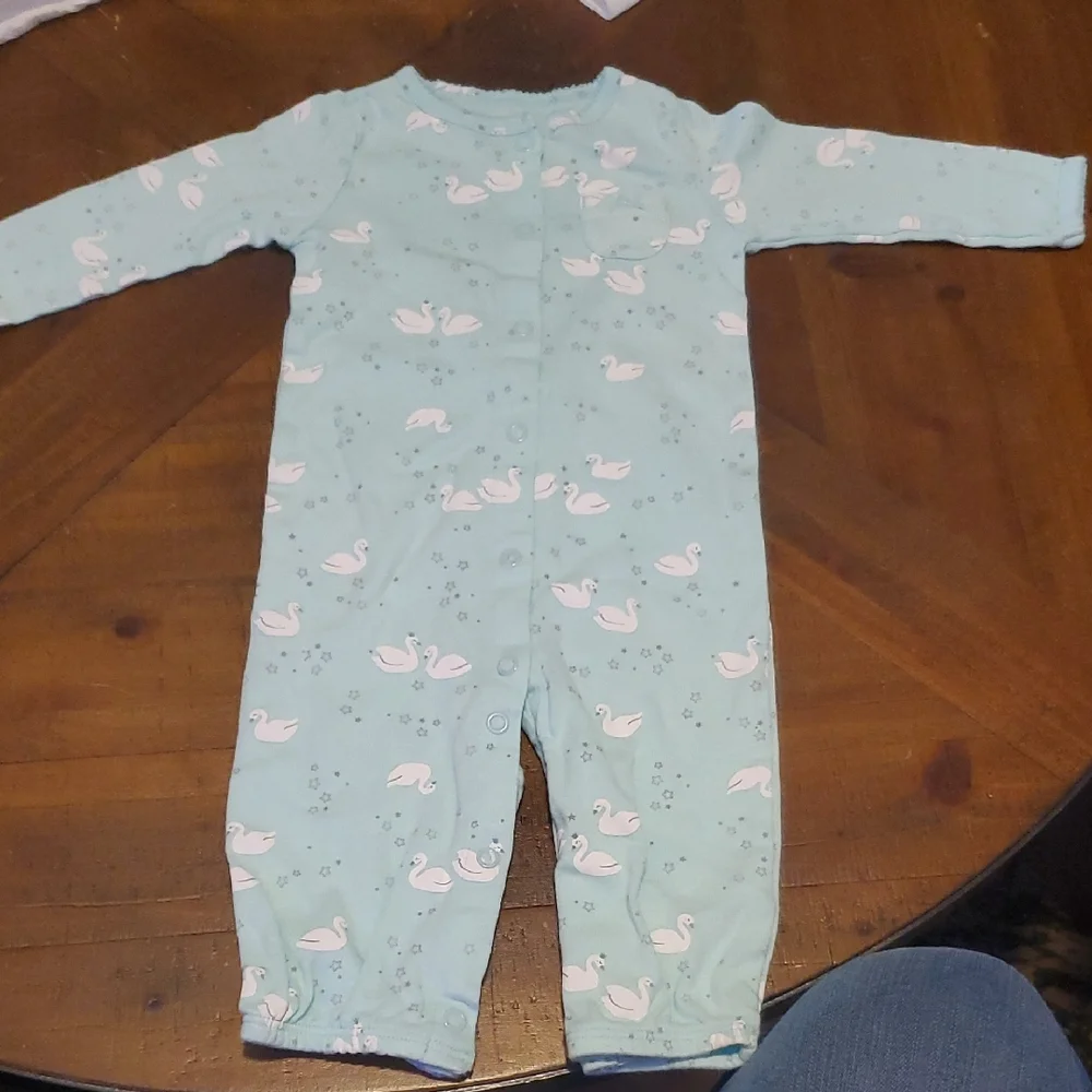 Carter's Aqua Swan Pattern